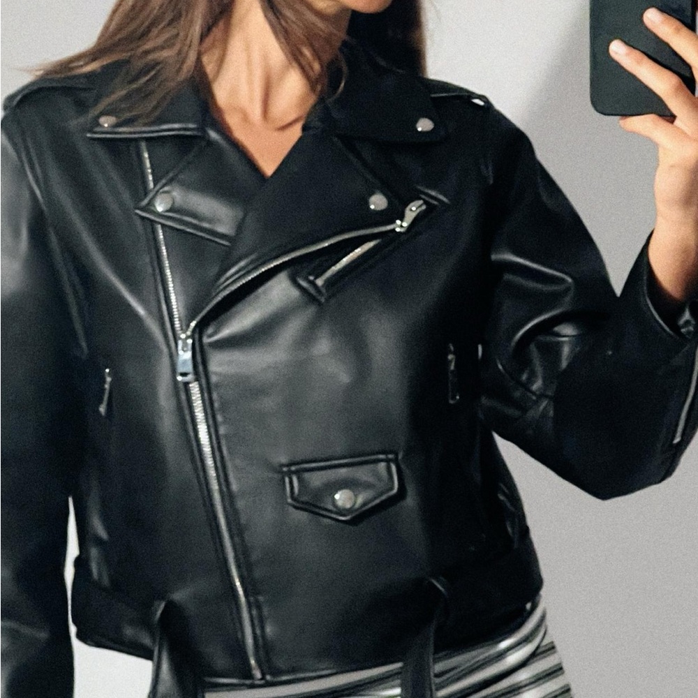 Zara leather biker jacket